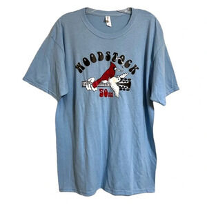 Woodstock TShirt 50th Anniversary Graphic Bird Dove Love Guitar Peace